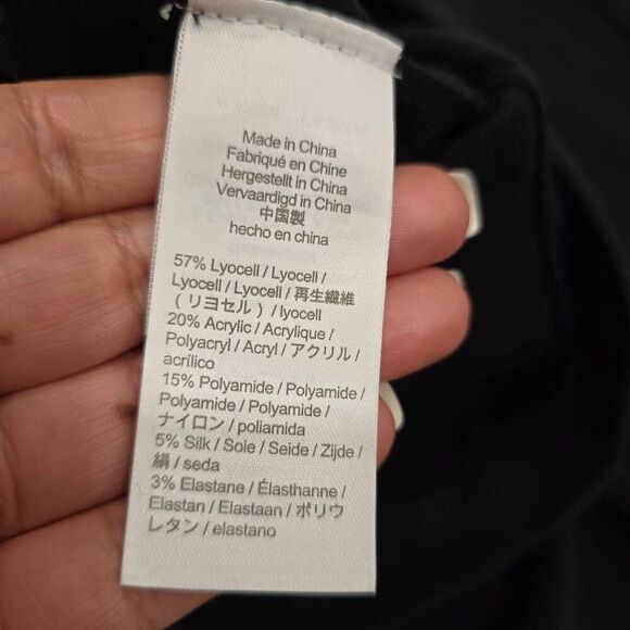 J. Crew Sweat Shorts Women's Large Black Silk Blend Drawstring Stretch - Picture 8 of 8